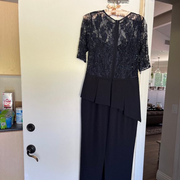 Teri Jon by R Freeman Navy Blue Cocktail formal gown size 8 - Picture 3 of 4